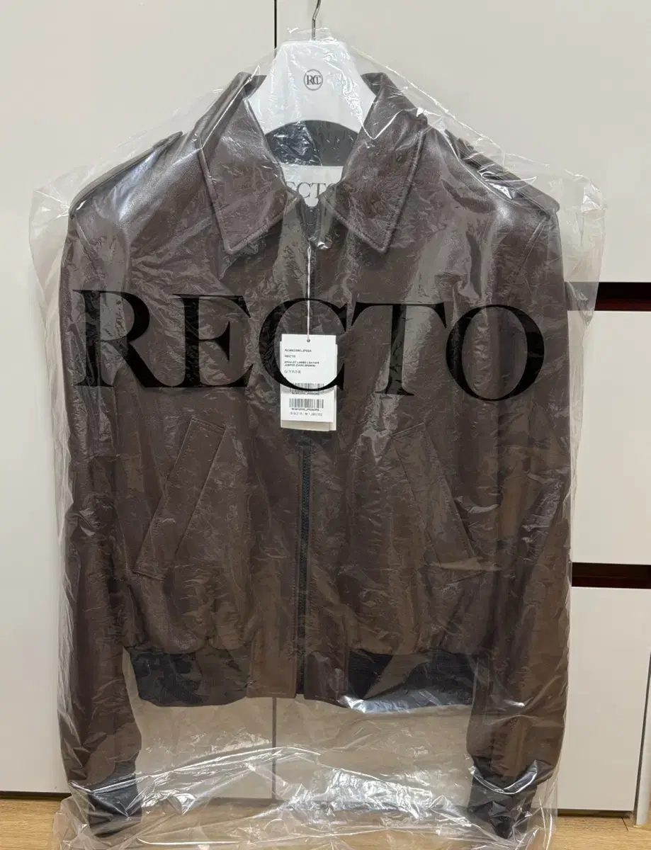 RECTO | 렉토 Recto Epaulet Lamb Leather Jumper Black #렉토